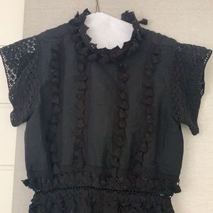 Place nationale midi dress with crochet detailing